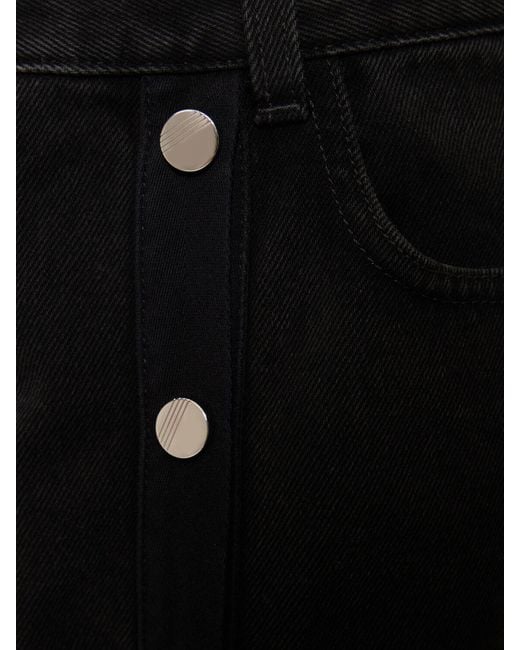The Attico Black Denim Cutout Jeans W/ Snap Buttons