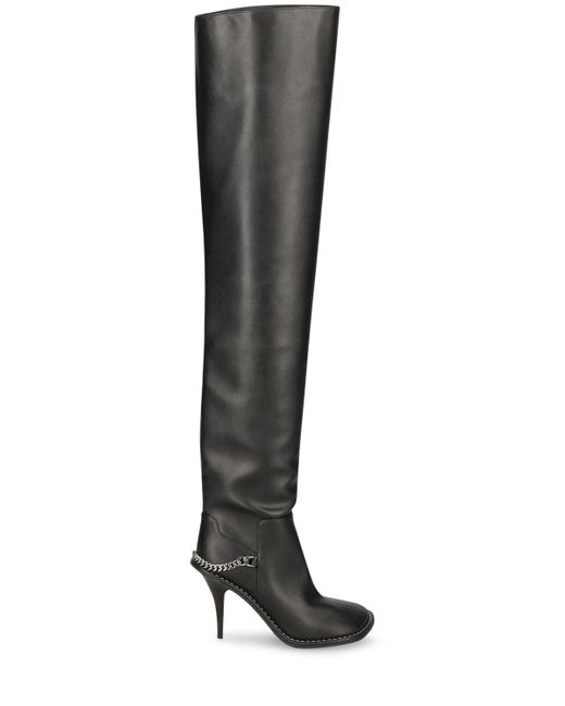 Stella McCartney Black 95Mm Faux Leather Over-The-Knee Boots