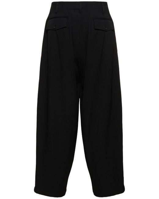 Yohji Yamamoto Black G-side Tape Gabardine Wool Pants for men