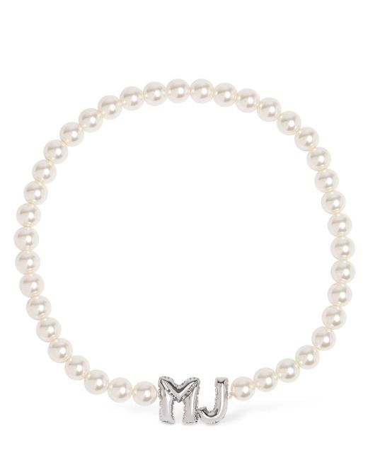 Collar de perlas sintéticas Marc Jacobs de color White