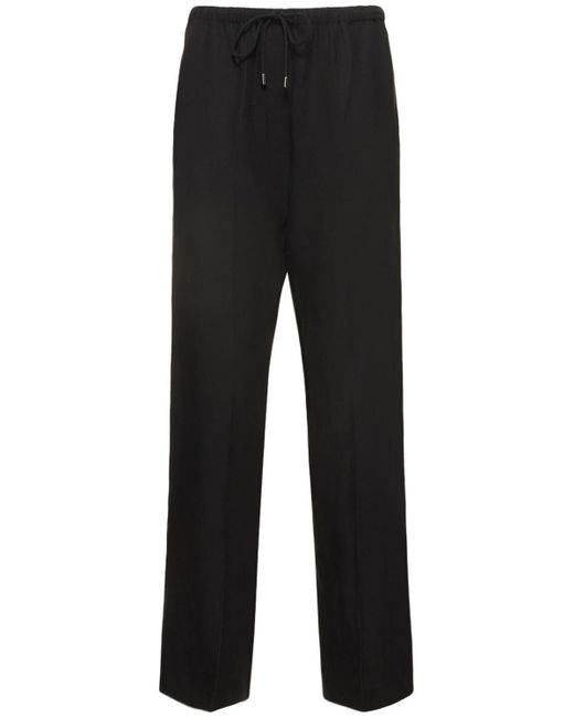 Totême Press-creased Linen Blend Pants in Black | Lyst UK