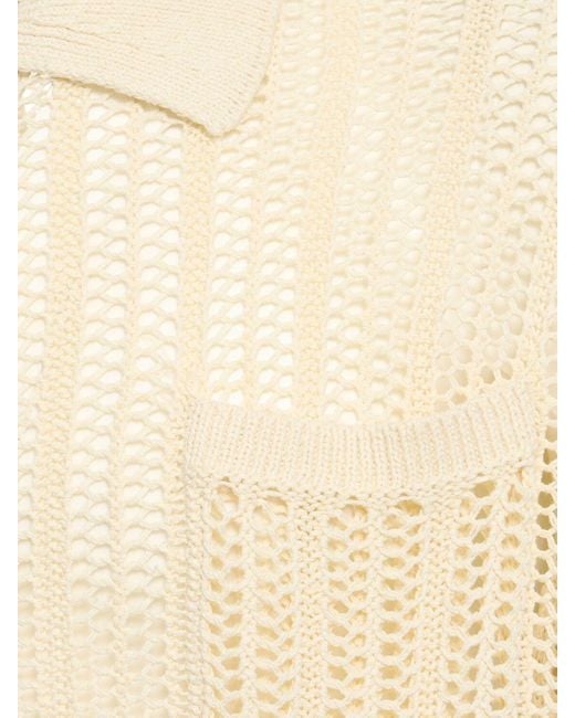 Camicia in misto cotone organico crochet di Nanushka in Natural da Uomo