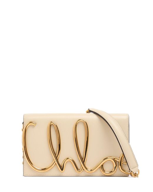 Chloé Natural Schultertasche Aus Leder "c Chloè"