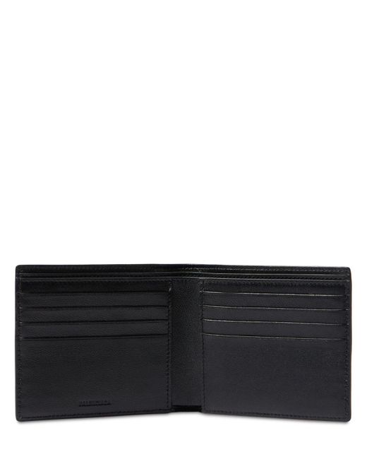 Balenciaga Square Leather Folded Wallet in Black for Men Lyst UK