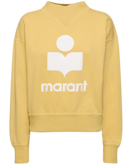Isabel Marant Yellow Pullover Aus Baumwollmischung Mit Logo "moby"