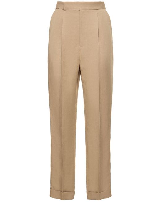 Ralph Lauren Collection Natural Linen Blend Straight Pants