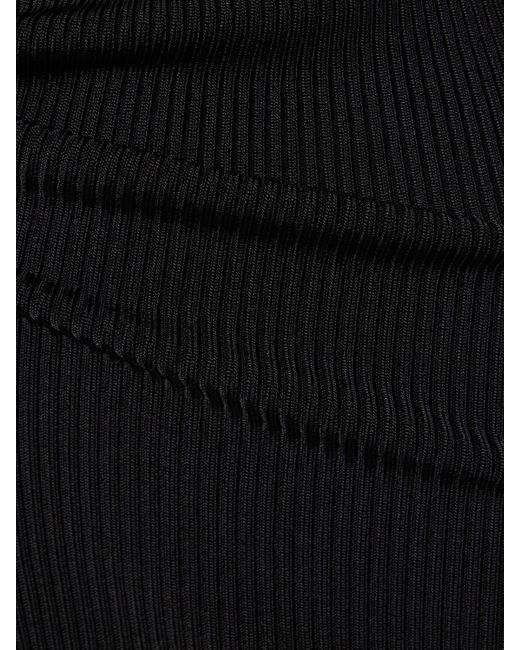 David Koma Black Asymmetric Knitted Dress