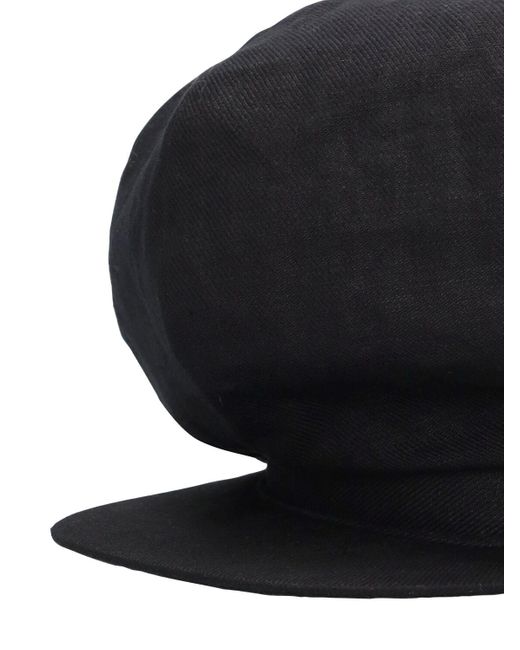 Yohji Yamamoto Hut Aus Flachstwill "casqutte" in Black für Herren