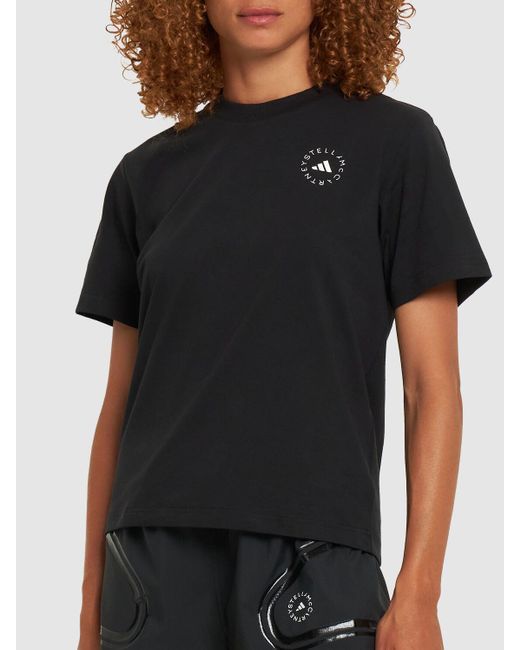 Magliette truecasuals nera con stampa del logo di Adidas By Stella McCartney in Black