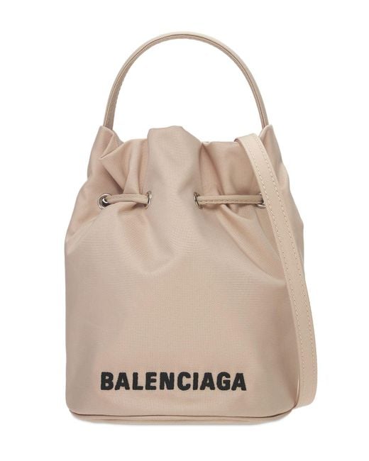 Balenciaga Natural Wheel Nylon Bucket Bag