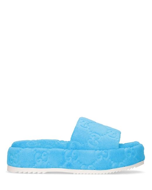 Gucci 60mm Angelina Terry Cloth Wedges in Neon Blue (Blue) | Lyst UK
