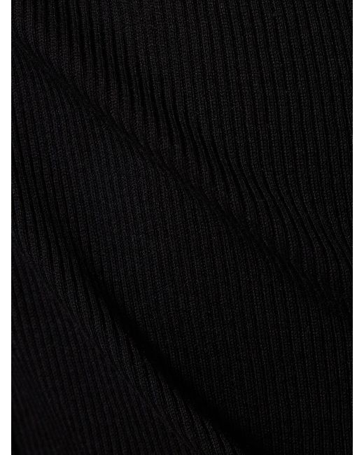 Camiseta de algodón acanalado Helmut Lang de color Black