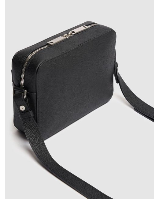 Ferragamo Black Logo Leather Shoulder Bag for men