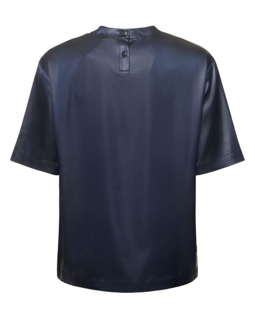 Nanushka Blue Boxy Tech Satin T-Shirt for men