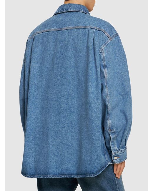 Camisa de denim de algodón Hed Mayner de hombre de color Blue