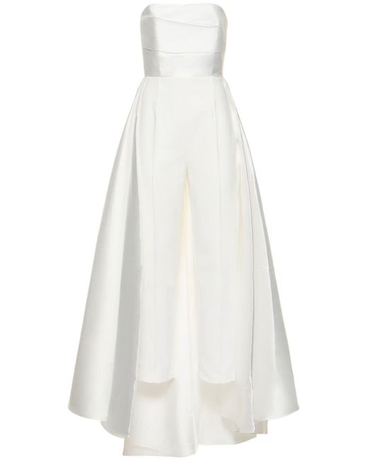 Solace London White Astra Twill Sleeveless Jumpsuit