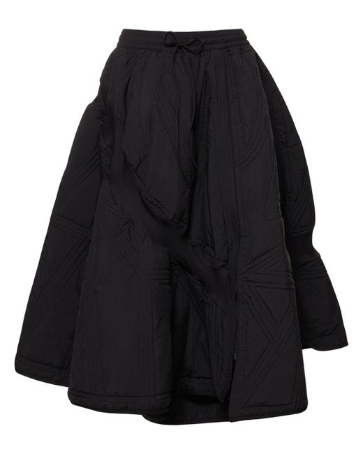 Y-3 Black Quilted Asymmetrical Skirt