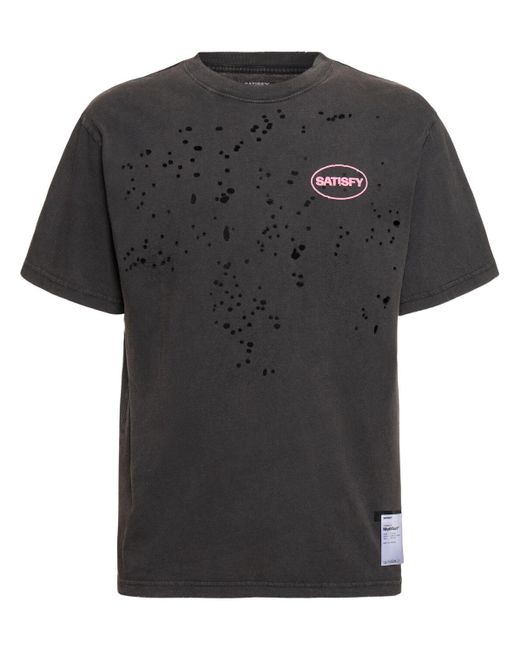 T-shirt mothtech in cotone di Satisfy in Black da Uomo