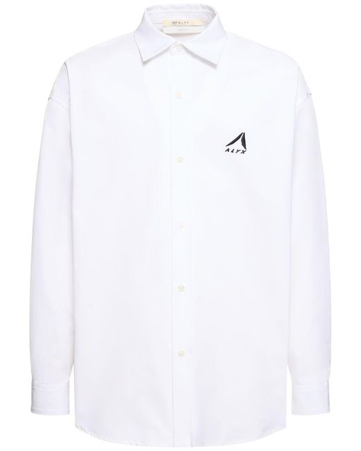 Camicia in popeline di cotone con ricamo di 1017 ALYX 9SM in White da Uomo
