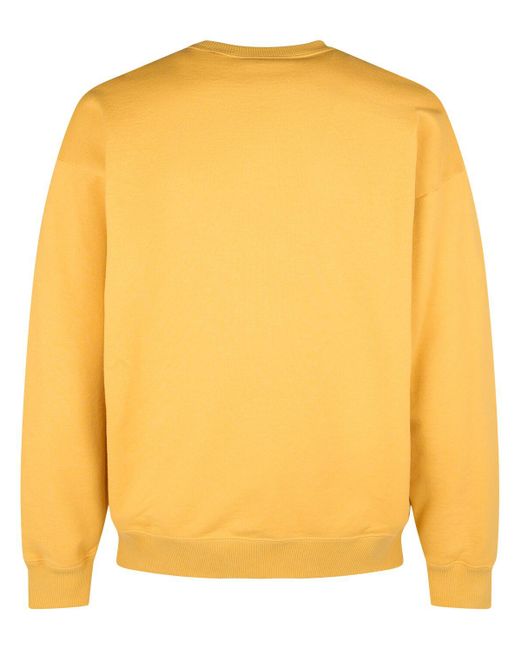 Sudadera de algodón bordada Saint Laurent de hombre de color Yellow