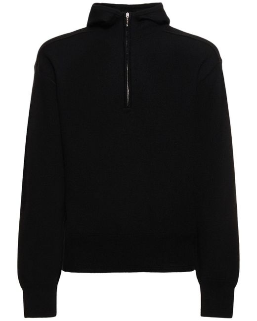 Pull-over à demi-zippé en laine Burberry pour homme en coloris Black