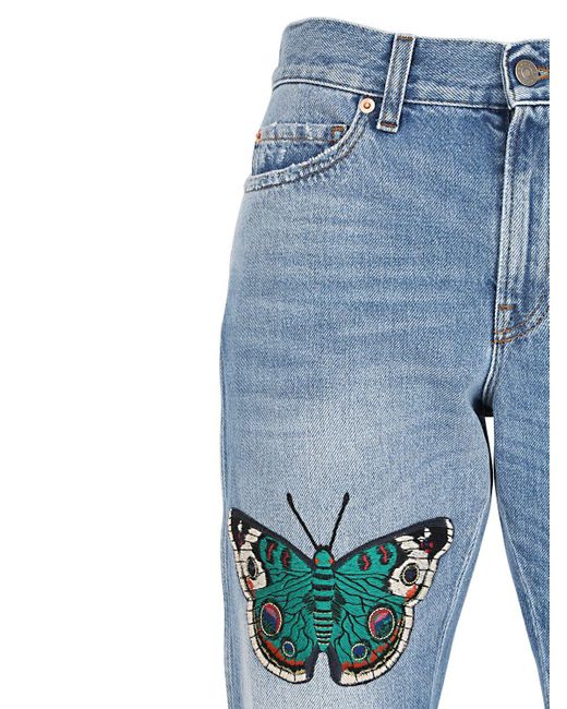Gucci Boyfriend Butterfly Patch Denim 