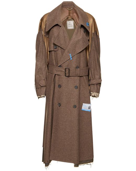 Trench-coat en laine mélangée Maison Mihara Yasuhiro en coloris Brown