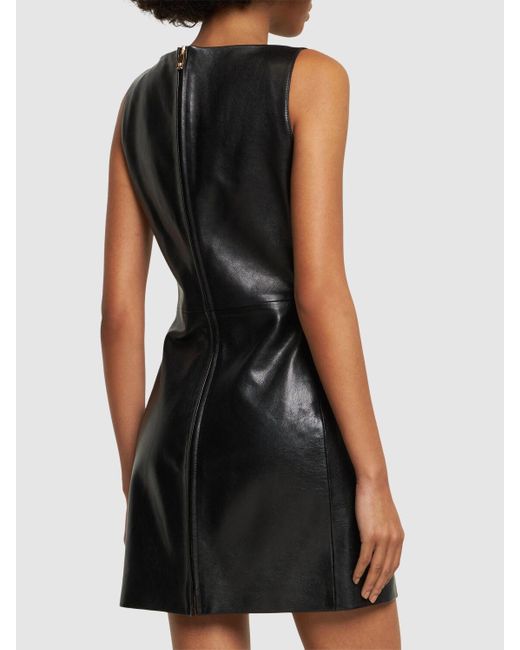 Versace Black Hollywood Series Leather Dress