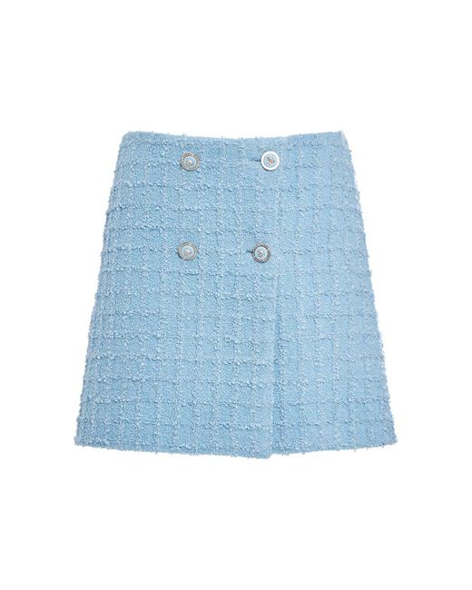 Minigonna in tweed di Versace in Blue