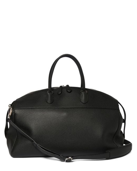 The Row Black George Leather Duffle Bag