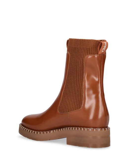 Chloé Brown 35Mm Noua Leather Ankle Boots