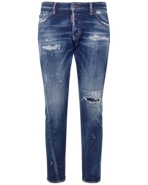 DSquared² Blue Sexy Twist Stretch Cotton Denim Jeans for men