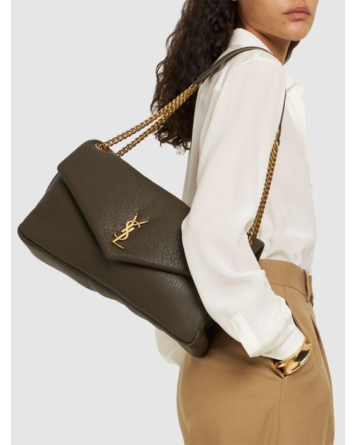 Saint Laurent Brown Large Calypso Leather Shoulder Bag