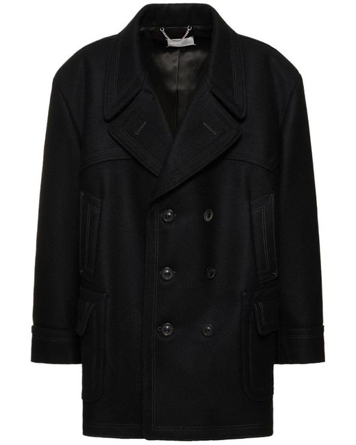 Maison Margiela Black Oversized Wool Blend Coat for men