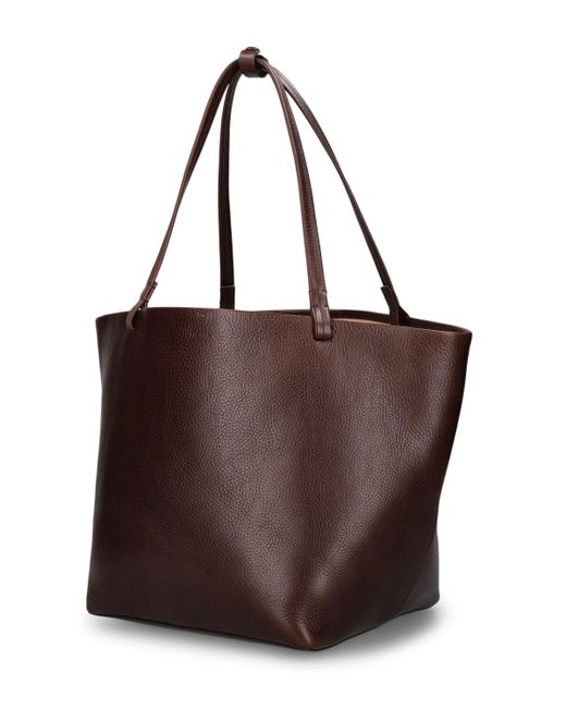 Borsa shopping park in pelle effetto vintage di The Row in Brown