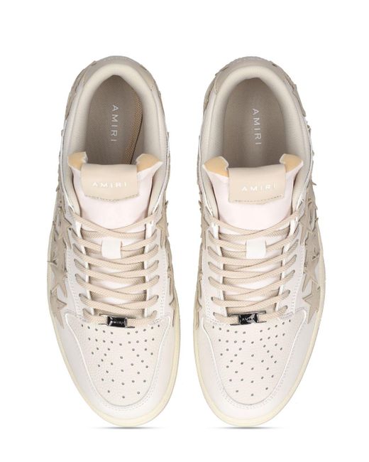 Amiri White Stars Leather Low Top Sneakers for men