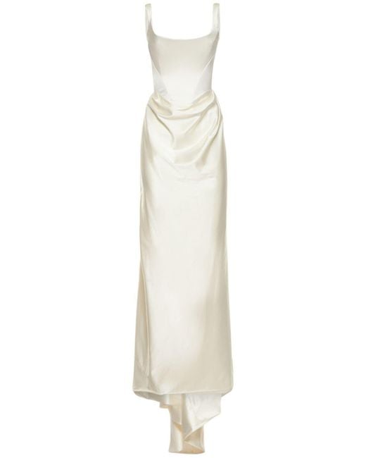 Vivienne Westwood White Camille Stretch Satin Corset Dress