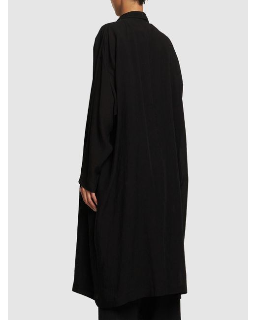 Manteau long à col châle Yohji Yamamoto en coloris Black