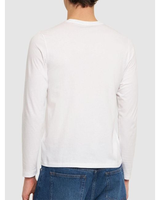 T-shirt girocollo a maniche lunghe di Polo Ralph Lauren in White da Uomo