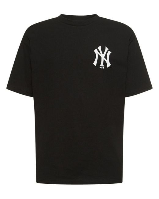 KTZ Black Ny Yankees Roses Logo Cotton T-shirt for men