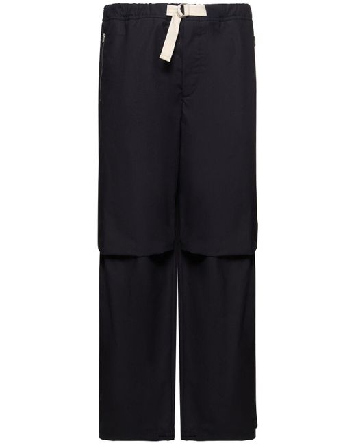 Pantaloni relaxed fit in cotone di Jil Sander in Black da Uomo