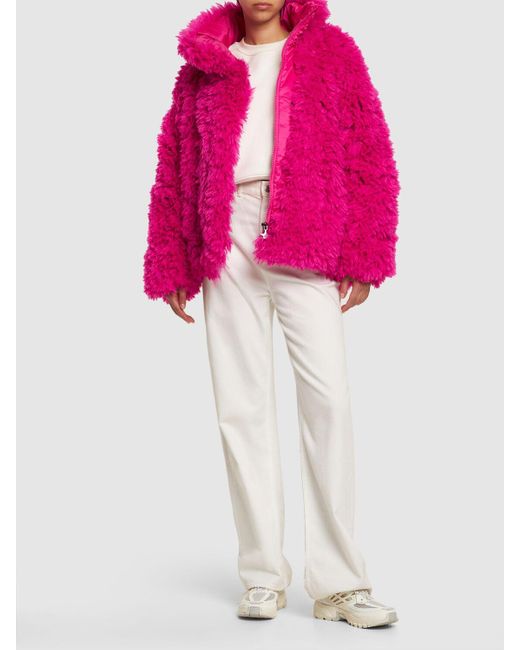 Goldbergh Pink Oversized Woolly Nylon Jacket