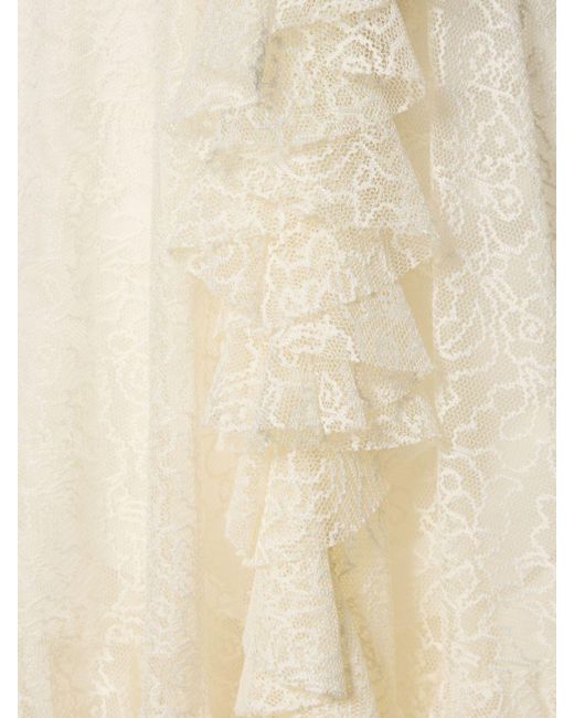 Philosophy Di Lorenzo Serafini Natural Lace Ruffled Mini Dress