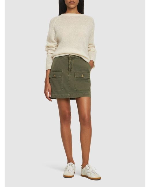 Anine Bing Green Aliza Cotton Mini Skirt