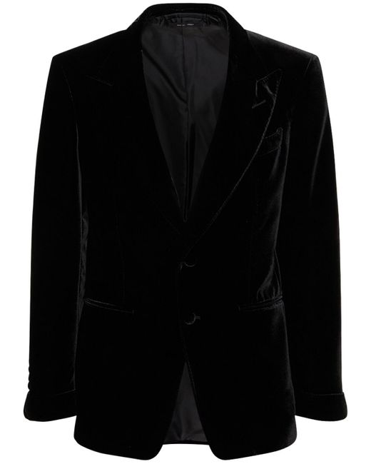 Blazer de terciopelo de viscosa Tom Ford de hombre de color Black