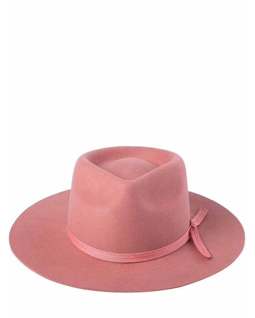 Cappello Fedora Rose Zulu In Lana di Lack of Color in Pink