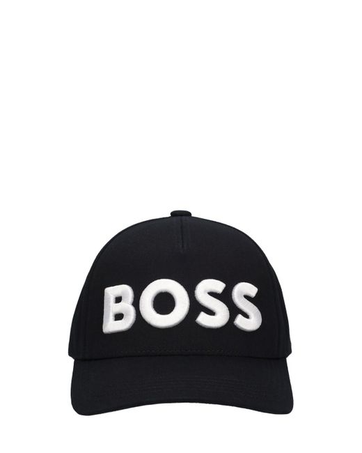 Gorra de algodón Boss de hombre de color Black
