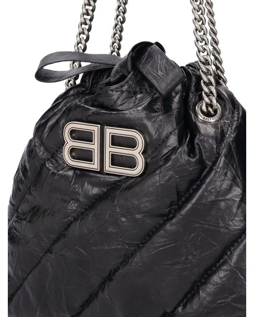 Balenciaga Black Xs Tote Aus Gestepptem Leder "crush"