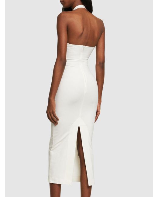 The Attico White Compact Jersey Crisscross Midi Dress