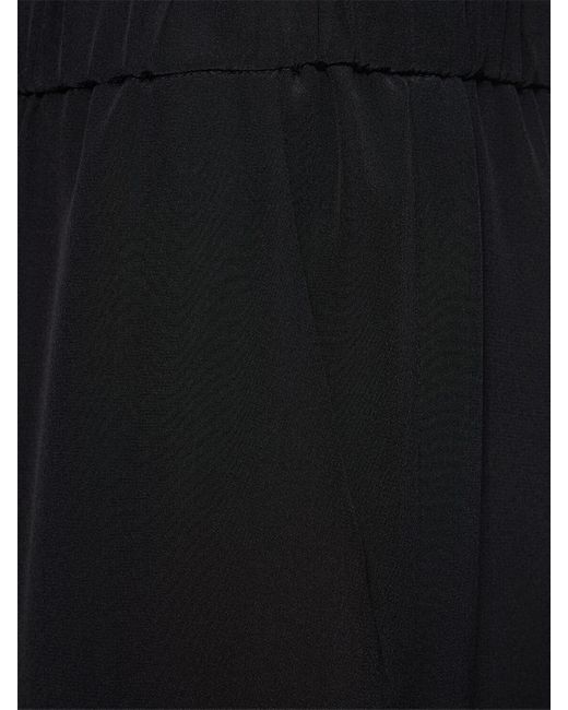Pantaloni dritti biada in crepe de chine di Max Mara in Black